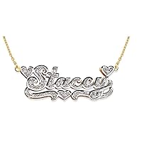 RYLOS Necklaces For Women Gold Necklaces for Women & Men 925 Yellow Gold Plated Silver or Sterling Silver Personalized 0.15 Carat Diamond Nameplate Necklace Special Order, Made to Order Necklace