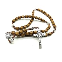 Handmade Saint Benedict Rosary Wooden Beads Mens Womens Catholic First Communion Confirmation Gift Medjugorje