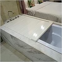 Tray Bathtub Insulation Cover Shutter White Bathtub Dust Board Multi-Function Stand Folding Thicker Convenient Storage (Color : White, Size : 175x75x0.6cm)