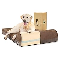 Jumbo Orthopedic Dog Bed, Large Dog Bed 7.87-inch Thick Gel Memory Foam with Pillow, Durable Flannel Fabric Dog Beds Large Sized Dog, Removable Cover & Waterproof Liner for Large Breed Dogs