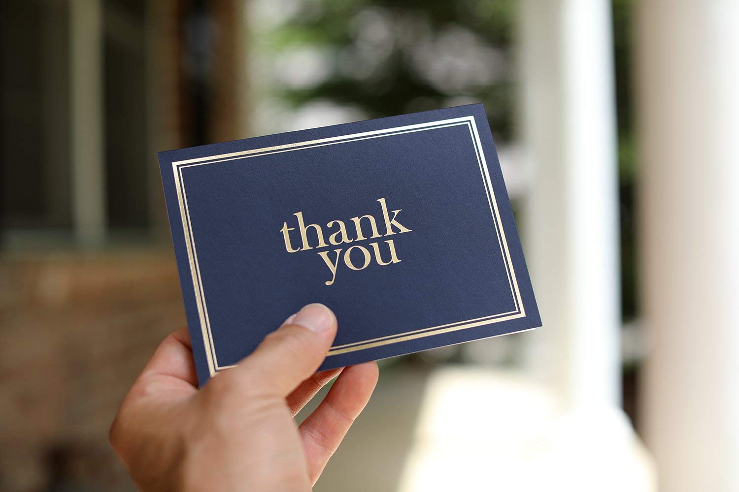 100 Bulk Thank You Cards with Envelopes - Professional Blank Wedding Thank You Cards - Thank You Notes Graduation, Small Business, Baby Shower, Funeral, Christmas, Sympathy - 4x6 Size Gold Navy Blue