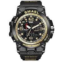 AIMES Watches for Men Sports Outdoor Waterproof Military Watch Date Multi Function Tactics Men's Watches Large Dual Display LED Alarm Stopwatch Wristwatch