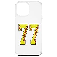 iPhone 14 Plus Number #77 Softball 77 Jersey Number Softball Lover Case