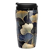 Japan Ginkgo Tree Leaf Floral .png Insulated Tumbler Durable Coffee Cup Travel Mug with Lid 250ml
