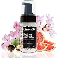 Quench Botanics Mon Cherry Brightening Foam Cleanser | Made in Korea | 2-in-1 Face Wash and Oil Based Cleanser | with Cherry Blossom, Grapefruit, Pearl, Babassu Seed Oil and Citric Acid (100ml)