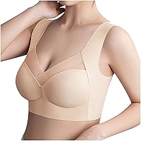 Women's No Side Effects Underarm-Smoothing Comfort No Underwire Lightly Lined T-Shirt Bra Lift Up Minimizer Bras