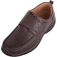 Mens Easy Slip On Smooth Faux Leather Smart Formal Work College School Shoes