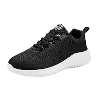 Mens Walking Shoes Non-Slip Tennis Sneakers Mens Walking Shoes Non-Slip Tennis Sneakers Fashion Men Mesh Casual Sport Shoes Lace Up Solid Color Running Breathable