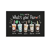 Great Variety of Delicious Tea Promotional Poster Suitable for Milk Tea Shop Coffee Shop Decoration Wall Art Paintings Canvas Wall Decor Home Decor Living Room Decor Aesthetic Prints 08x12inch(20x30c
