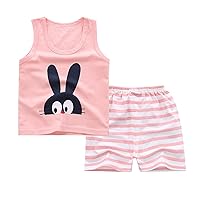 Toddler Baby Boys Girls Infant Clothing Suit Summer Letter Tank Sleeveless T-Shirt Top Shorts 2 Piece Outfits Set