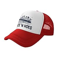 Boats-N-Hoes Sun Mesh Hats Summer Outdoor Baseball Cap Cool Trucker Hat for Men Women Black