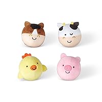 Melissa & Doug Rollables Farm Friends Infant and Toddler Toy (4 Pieces), 4 soft, round animal toys