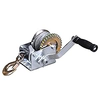 BIG RED ATRT1061CRR Torin Manual Hand Crank Winch: 26.3ft Steel Cable with 600lbs Capacity, Silver
