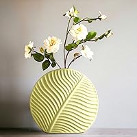 Floral Essence Modern Light Green and White Ceramic Bottle Vase (Light Green)