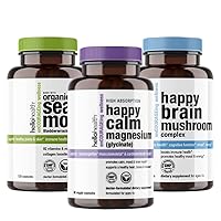 Organic Irish Sea Moss, Magnesium Glycinate & 10 Mushroom Supplement with Lions Mane: Better Faster Stronger Combo Pack for Immune Support, Nootropic Brain Supplement & Energy