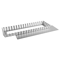 Fat Daddio's PFT-1375 Rectangle Fluted Tart Pan, 13.75 x 4.25 Inch