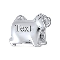 Pet Animal Lover BFF Floppy Ears Puppy Dog Show Poodle Yorkie Frenchie Chihuahua Bone Charm Bead For Women Teen Oxidized .925 Sterling Silver Fits European Bracelet
