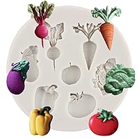 Vegetable Fruit Radish Tomato Eggplant Cabbage Silicone Mold For Cake Decorating Cupcake Topper Candy Chocolate Gum Paste Polymer Clay Set Of 1