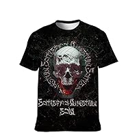 Mens Cool-Skulls T-Shirt Novelty-Tees Graphic Funny-Trendy Short-Sleeve Vintage Softstyle Hip-Hop Tops Adult 3D Print Shirt
