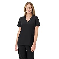 Hanes Women's Scrubs Healthcare Top, Moisture-Wicking Stretch Scrub Shirts, Ribbed Side Panels
