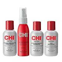 CHI Infra The Essentials Kit with Infra Shampoo, 44 Iron Guard, Infra Treatment and Silk Infusion