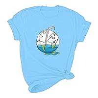 Womens Earth Day T Shirts Funny Earth Graphic Environmental Novelty Tee Tops Summer Casual Short Sleeve Blouses