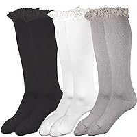 juDanzy Baby and Girls Knee High Lace Top Socks