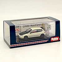 Hobby Japan 1/64 Civic (EG6) JDM Style Customized Version with Engine Display Model White HJ642017AW Diecast Models Car Collection