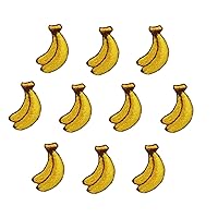 Mini, Small Banana Bunch, Two Yellow Bananas, Fruit, Food, Embroidered, Iron on Patch (Banana - 10 Pieces)