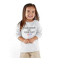 Personalized Shirt for Boys Girls Toddler Long Sleeve Your Image Photo Text Custom T-Shirt 2T 3T 4T 5/6T Front/Back Print