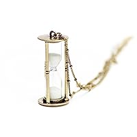 Hourglass Necklace 5Cm Running with Sand Clock Egg Timer 80Cm Bronze
