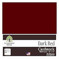 Dark Red Cardstock - 12 x 12 inch - 80Lb Cover - 25 Sheets - Clear Path Paper