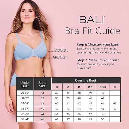 Bali Women's Comfort Revolution Wireless Bra, Full-Coverage Wirefree Bra, Cool Comfort Fabric