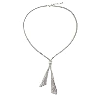 NOVICA Handmade .925 Sterling Silver Cultured Freshwater White Tone Y Pearl Flower Necklace Thailand Floral Birthstone 'Cascading Calla Lilies'