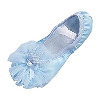 Ballet Shoes for Girls,Soft Leather Ballet Slippers No-Tie Warm Dance Yoga Practice Shoes for Toddler Girls