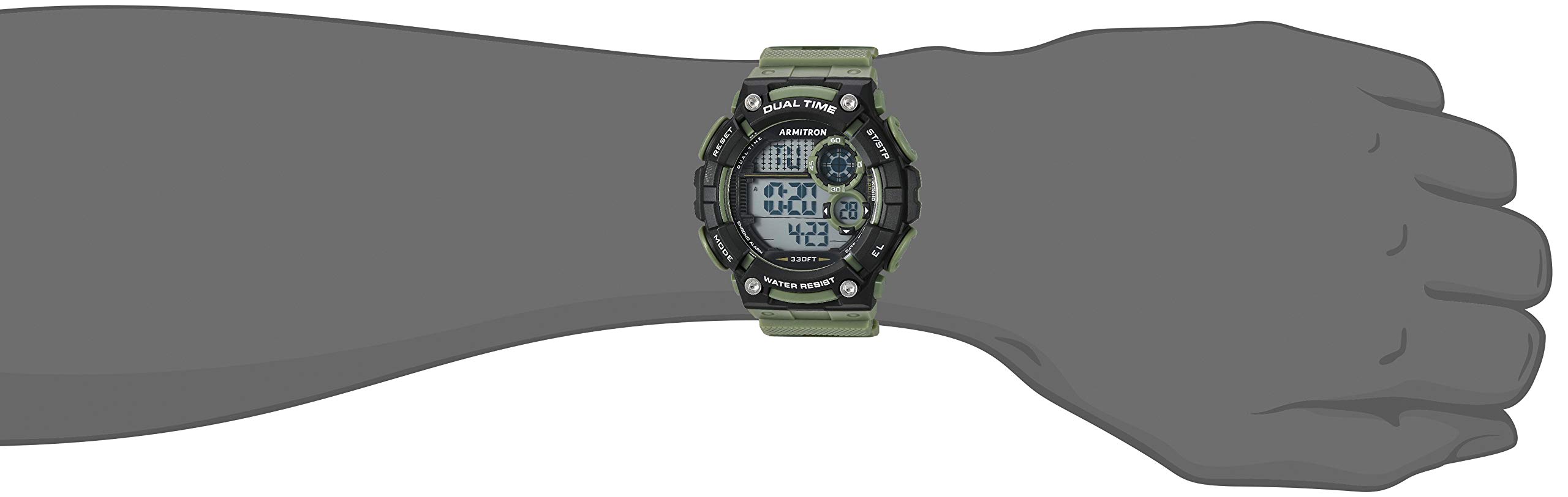 Armitron Sport Men's 40/8445DGN Digital Chronograph Dark Green Resin Strap Watch
