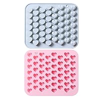 Valentine's Day 3 Different Shapes Small Hearts Series Chocolate Silicone Molds Non-stick Baking Candy Sugarcraft Mold for Cake Decoration Small Soap Clay Tool DIY Ice Cube Tray (2 Pieces)