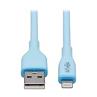 Tripp Lite Safe-IT USB-A to USB-C Charge Cable for iPhone iPad Android & More, Male-to-Male, 60W Charging, Ultra-Flexible, MFi Certified, Light Blue, 6 Feet / 1.8M, 2-Year Warranty (U038AB-006-S-LB)