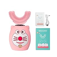Electric Toothbrush for Kids U-Shaped Smart 360 Degrees Silicon Automatic Ultrasonic Teeth Tooth Brush Cute Cartoon for Children-E 1-7 Years Old