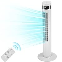 Antarctic Star Tower Fan Portable Electric Oscillating Fan Quiet Cooling Remote Control Standing Bladeless Floor Fans 3 Speeds Wind Modes Timer Bedroom Office (36 inch, White)