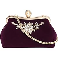 イブニングクラッチバッグウエディングパーティーハンドバッグ財布、クリエイティブな女性イブニングクラッチバッグ手作り刺繍パーティーバッグハンドバッグ (Color : Purple)