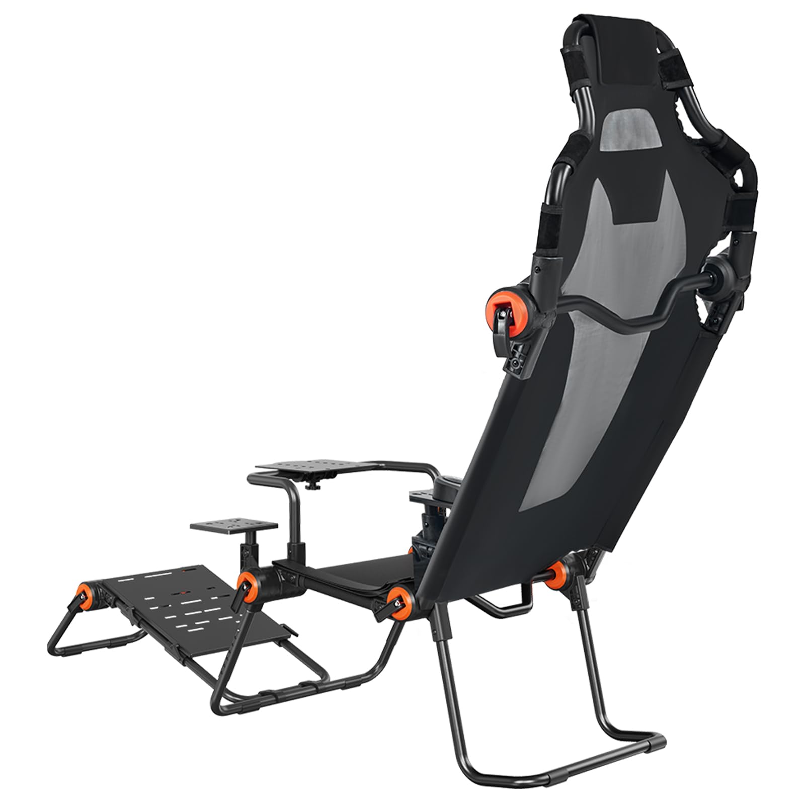 VEVOR Racing Wheel Stand Foldable Fit for Logitech,Thrustmaster,Fanatec,Hori,Mad Catz, Carbon Steel Driving Simulator Cockpit Adjustable Pedal & Dual-Mode Seating,Fit Most Steering Wheels and Pedals