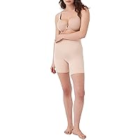Seamless Power Sculpting Mid-Thigh Short - Core Shapewear - Lightweight, All-Day Shaping - Comfortable Support - No Panty Lines - Body Shaper Shorts - Soft Nude - Medium