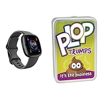 Fitbit Sense 2 Health and Fitness Smartwatch with built-in GPS, advanced health features, up to 6 days battery life, Graphite Aluminium & Cheatwell Games Plop Trumps