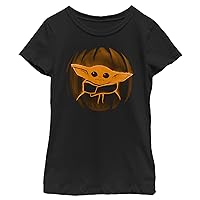 The Mandalorian Girl's Star Wars Halloween Grogu Jack-O'-Lantern T-Shirt
