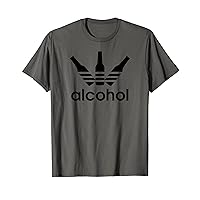 Alcohol Shirt Sports Brand Logo Parody with Alcohol Bottles T-Shirt