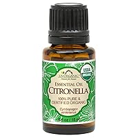 Citronella Essential Oil, USDA Certified, 100% Pure, 15 ml, Improved caps and droppers – Used for Skin Care, Many DIY Projects Like Candle Making and Much More