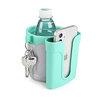 Accmor 3-in-1 Bike Cup Holder with Cell Phone Keys Holder, Bike Water Bottle Holders, Universal Bar Drink Cup Can Holder for Bicycles, Motorcycles, Scooters, Grey Green