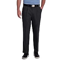 Haggar Men's Cool Right Performance Flex Classic Fit Pleat Front Pant-Reg. and Big & Tall Sizes