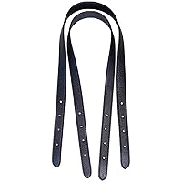 1 Pair 0.5 inch Wide Cowhide Leather Replacement Handles Pebble Purse Straps for Tote Bags Shoulder Bags (Pebble Black)